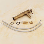 Antique Brass bath shower mixer tap waterfall spout detail view