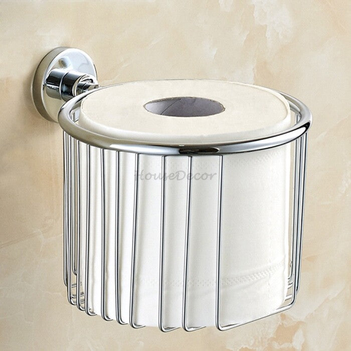 Chrome toilet paper holder detailed product view detail view