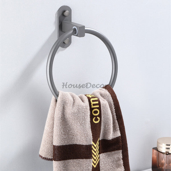 Modern towel ring wall mounted design detail view
