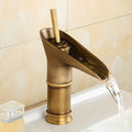 Antique Brass bath shower mixer tap waterfall spout main view