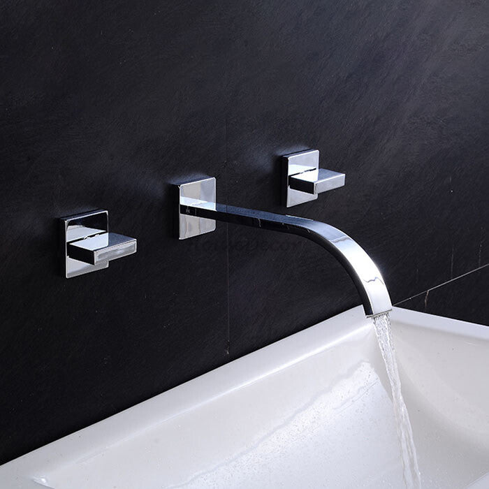 Chrome bath shower mixer tap waterfall spout main view