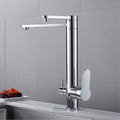 Chrome Brass kitchen sink mixer tap deck mounted design detail view