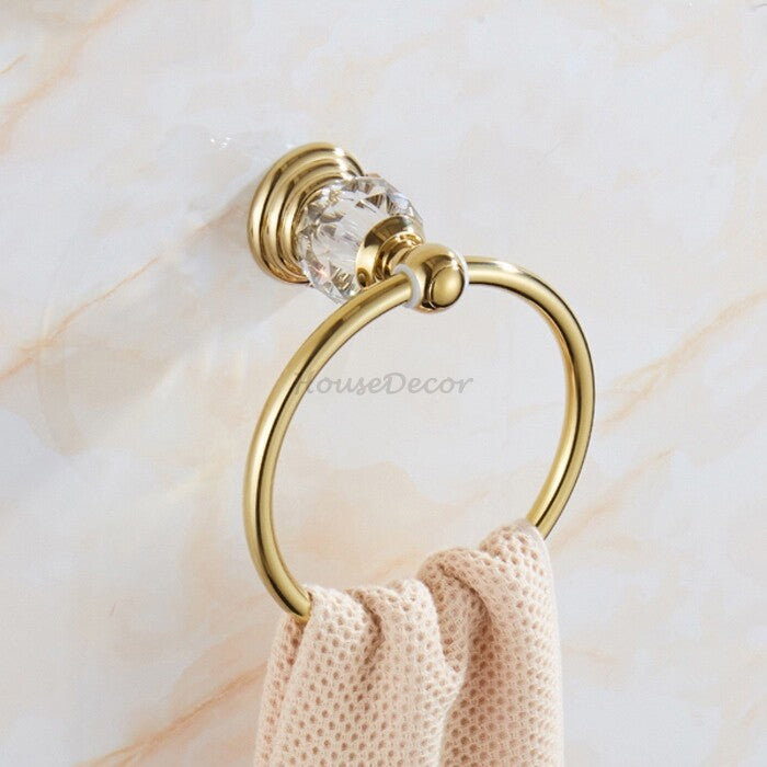 Modern towel ring wall mounted design detail view