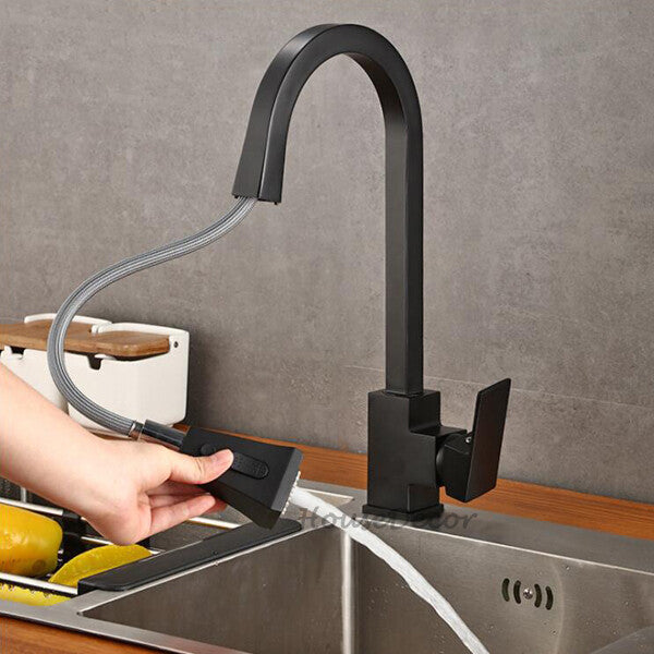 Modern kitchen sink mixer tap pull out spray additional view