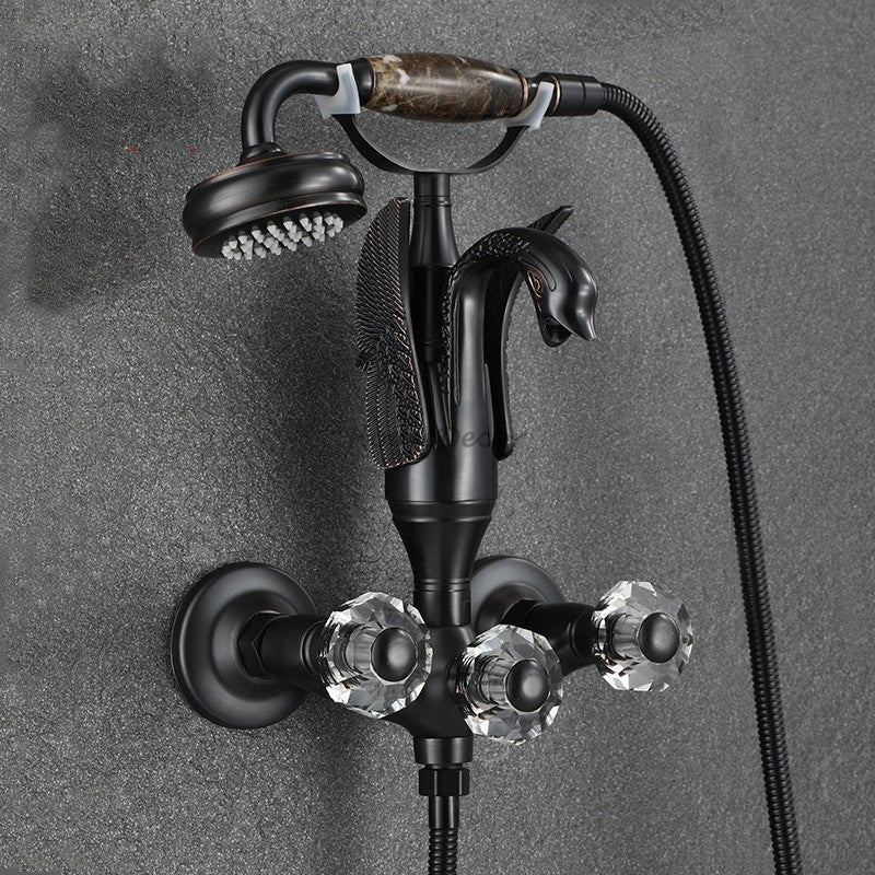 Modern bath shower mixer tap wall mounted design detail view