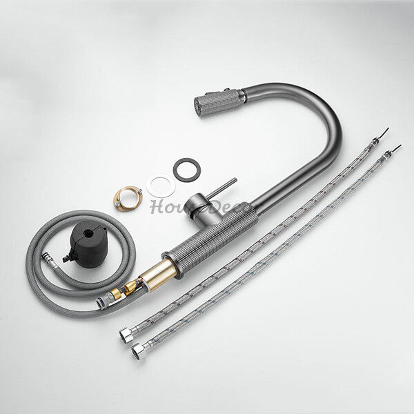 Modern kitchen sink mixer tap pull out spray additional view