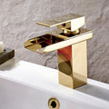 Gold bath shower mixer tap waterfall spout main view