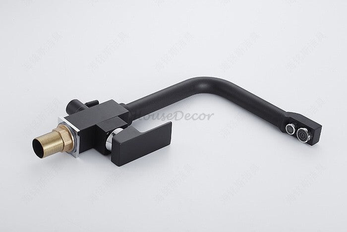 Black kitchen sink mixer tap swivel spout additional view