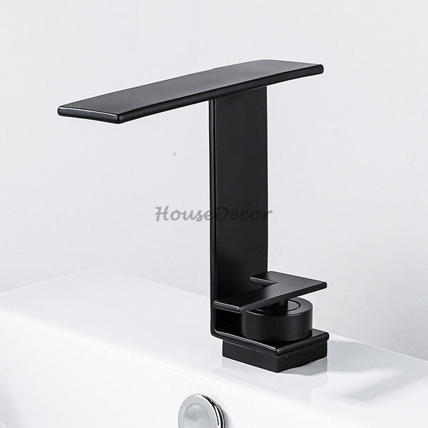 Brass bath shower mixer tap waterfall spout detail view