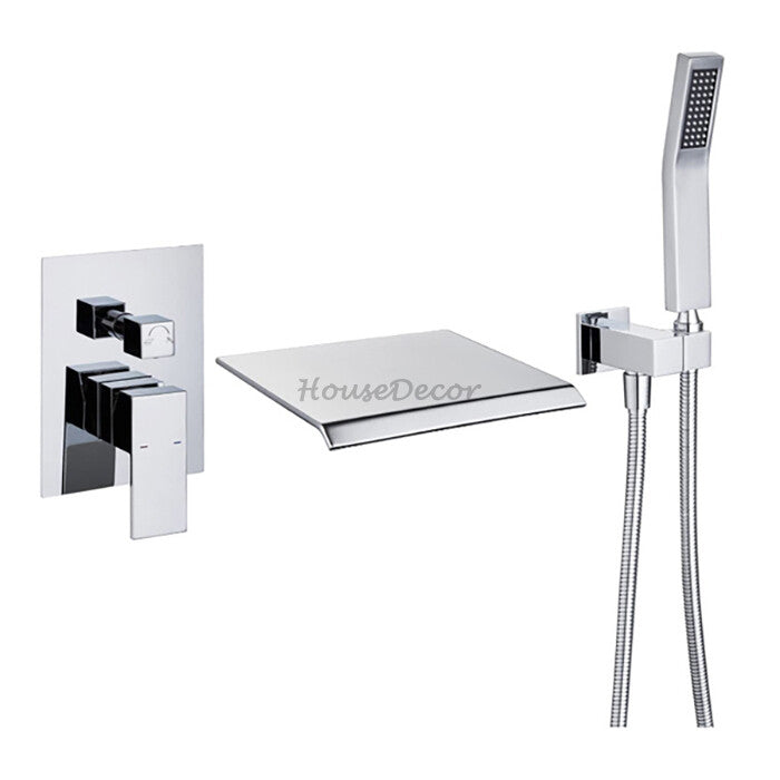 Modern bath shower mixer tap waterfall spout main view