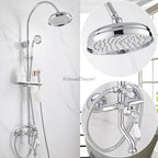 Modern Brass bath shower mixer tap handheld shower set detail view