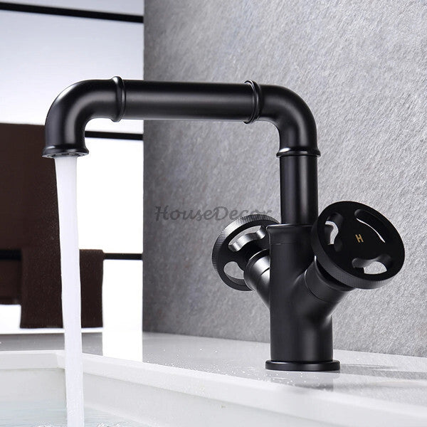 Modern bath shower mixer tap dual handle control additional view