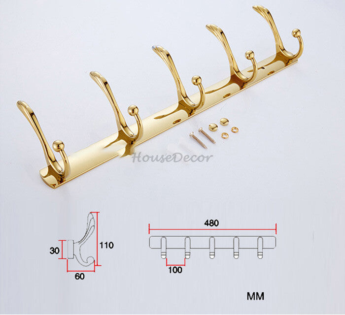 Gold robe hook wall mounted design additional view