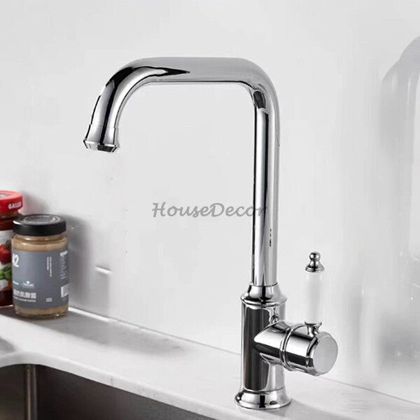 Chrome Ceramic kitchen sink mixer tap swivel spout main view