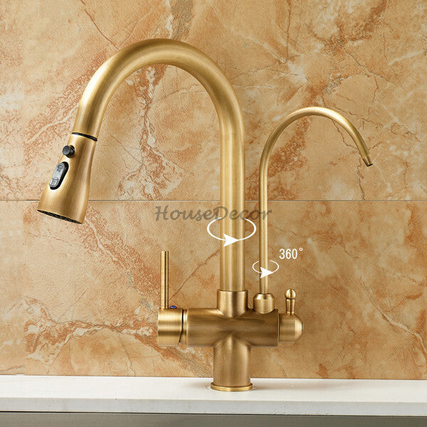 Modern kitchen sink mixer tap pull out spray detail view