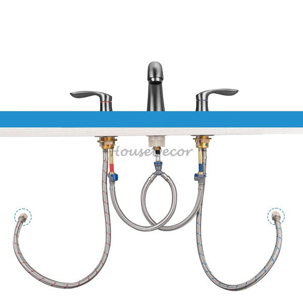 Modern bath shower mixer tap dual handle control additional view
