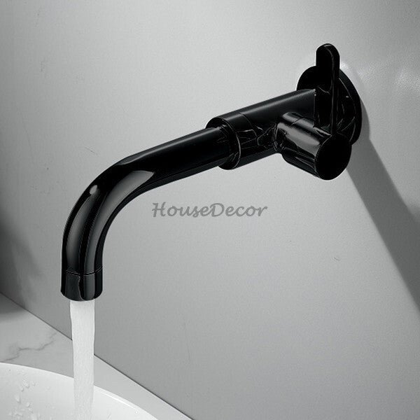 Modern bathroom basin mixer tap wall mounted design detail view