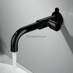 Modern bathroom basin mixer tap wall mounted design detail view