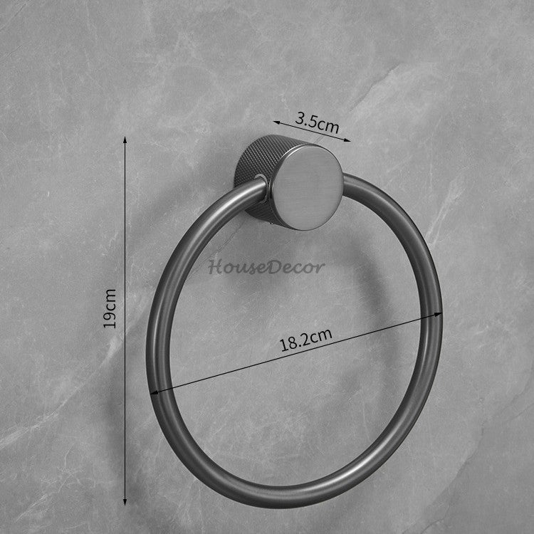 Modern Brass towel ring wall mounted design detail view