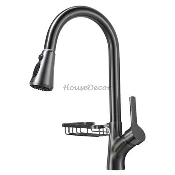 Modern kitchen sink mixer tap pull out spray main view