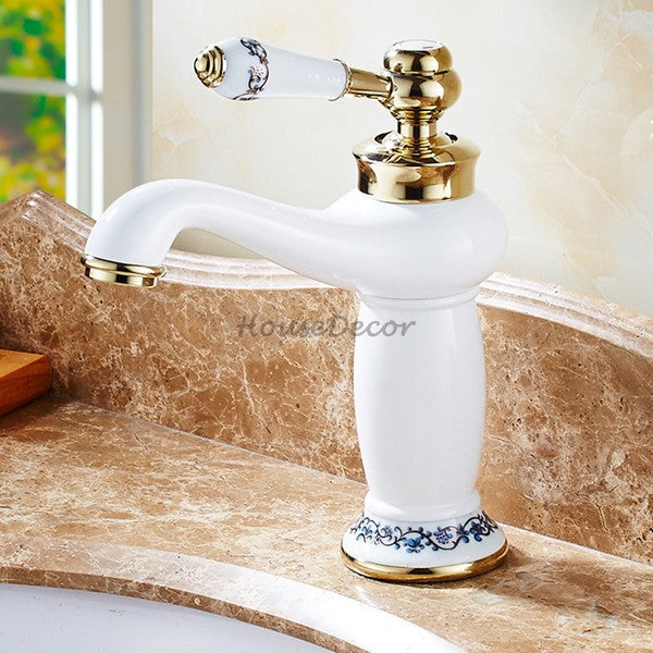 Gold Ceramic bath shower mixer tap single lever control additional view