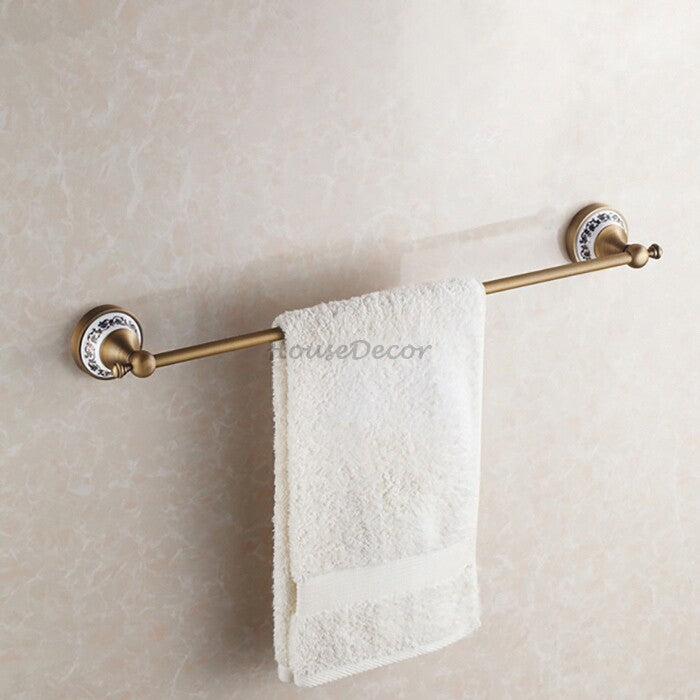 Antique Brass towel rack wall mounted design main view