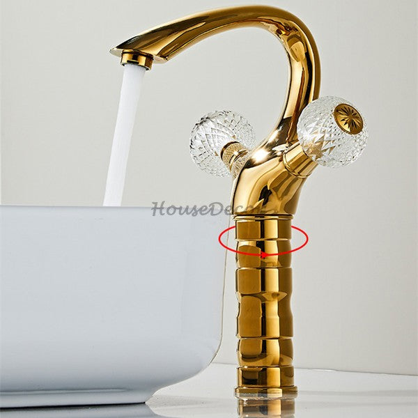 Gold bath shower mixer tap swivel spout additional view