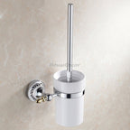 Chrome Ceramic toilet brush holder detailed product view main view
