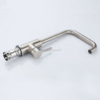 Modern Stainless Steel kitchen sink mixer tap single lever control detail view