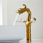Gold bath shower mixer tap dual handle control additional view