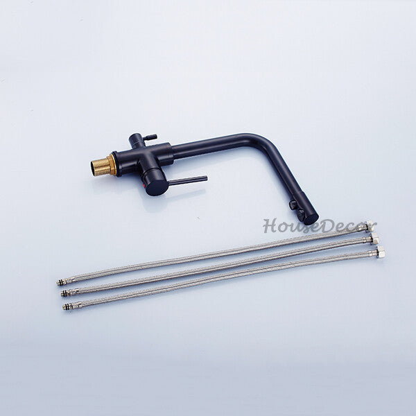 Black kitchen sink mixer tap swivel spout additional view