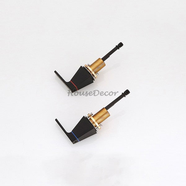 Black bath shower mixer tap waterfall spout additional view