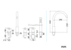 Chrome bath shower mixer tap deck mounted design additional view