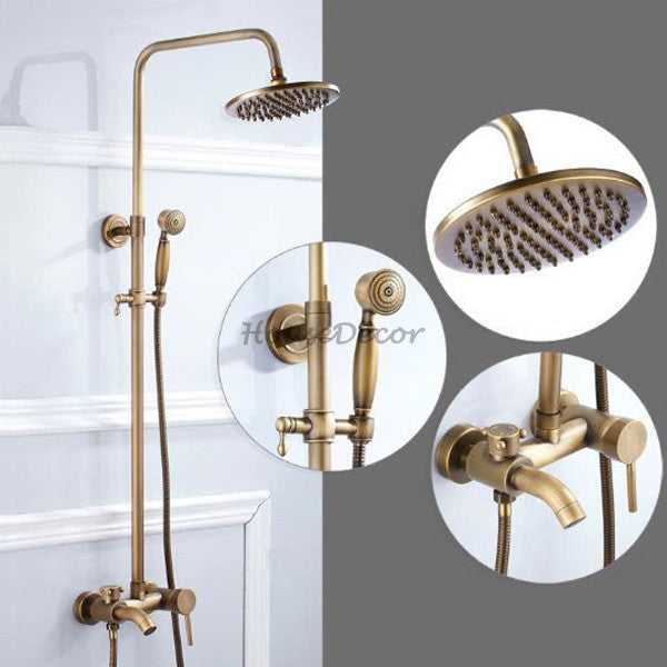 Modern Brass bath shower mixer tap wall mounted design detail view