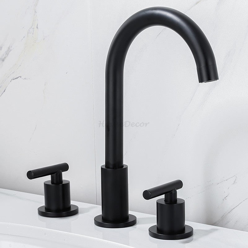 Modern bath shower mixer tap dual handle control additional view