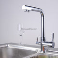 Chrome kitchen sink mixer tap swivel spout main view