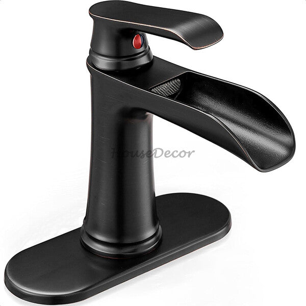 Modern bathroom basin mixer tap waterfall spout main view