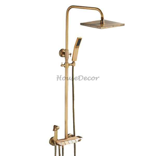 Brass shower head handheld shower set main view