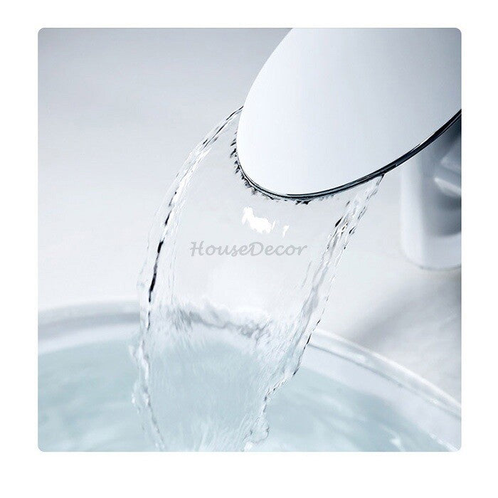 Modern bathroom basin mixer tap waterfall spout additional view