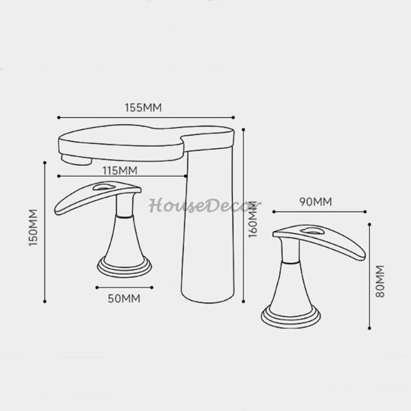 Modern bath shower mixer tap deck mounted design additional view
