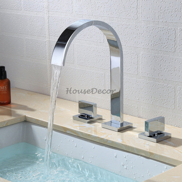 Chrome bath shower mixer tap 3 hole installation main view