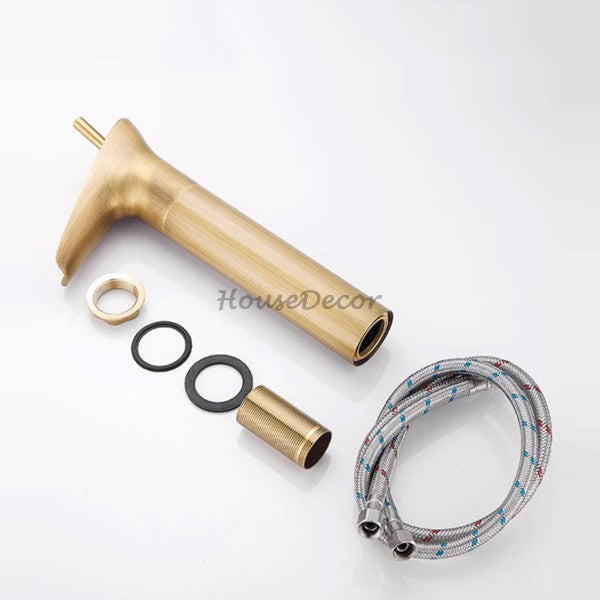 Antique Brass bath shower mixer tap waterfall spout additional view