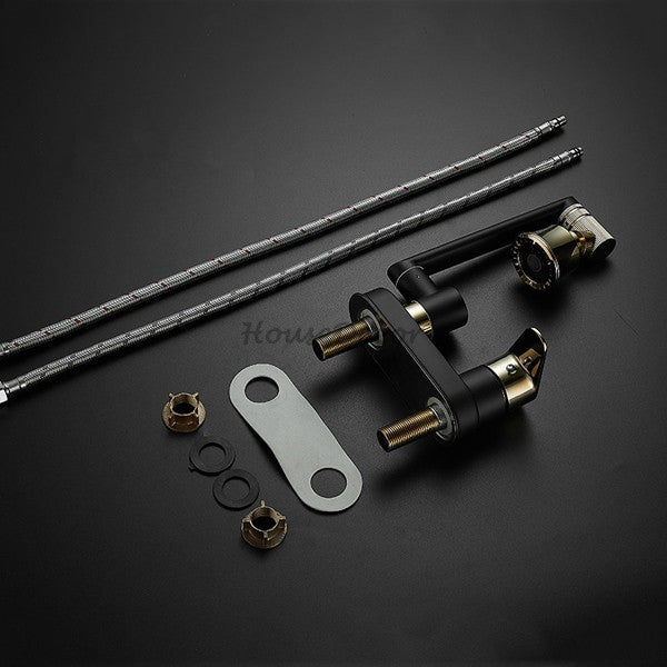 Gold Brass bath shower mixer tap swivel spout additional view