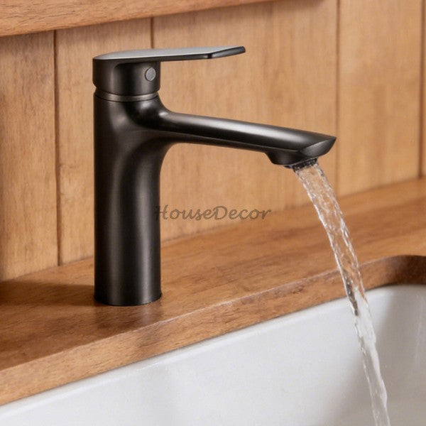 Modern Brass bath shower mixer tap single lever control detail view
