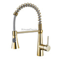 Gold kitchen sink mixer tap swivel spout main view