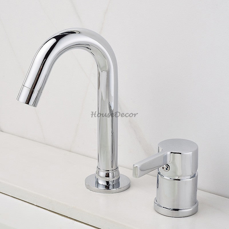 Modern bath shower mixer tap swivel spout detail view