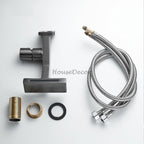 Brass bathroom basin mixer tap waterfall spout additional view