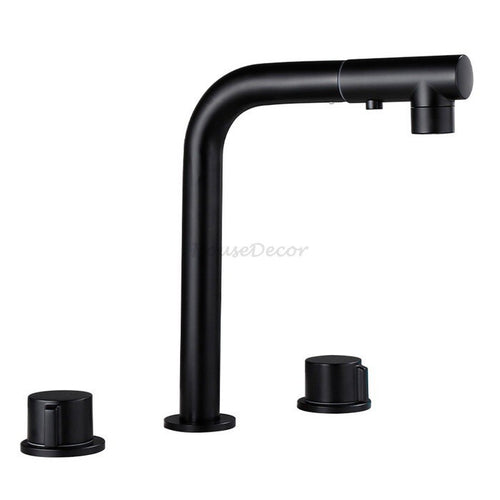 Modern bath shower mixer tap pull out spray main view