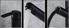 Matte Black bath shower mixer tap pull out spray detail view