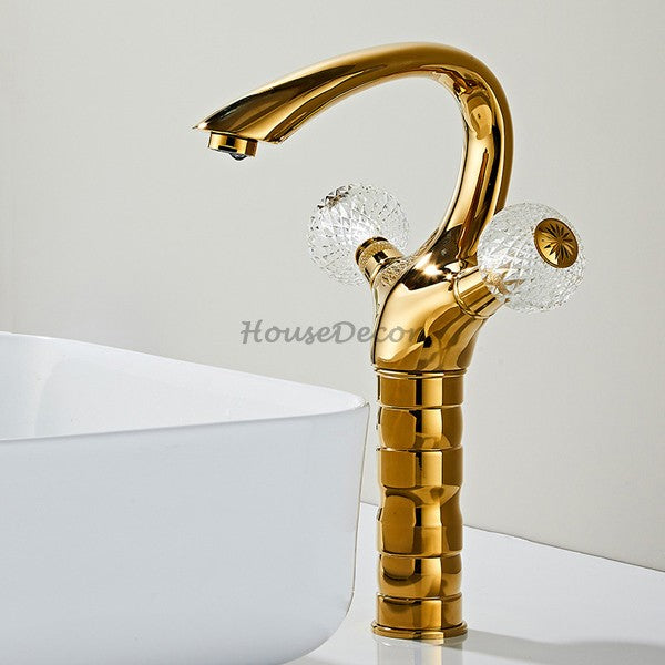 Gold bath shower mixer tap swivel spout additional view